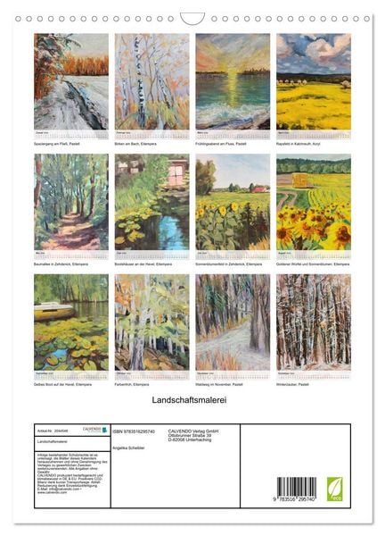 Produktbild: Landschaftsmalerei (Wandkalender 2026 DIN A3 hoch), CALVENDO Monatskalender