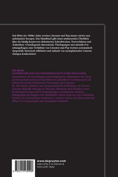 Produktbild: Handbuch Literatur & Pop