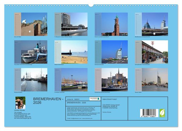 Produktbild: BREMERHAVEN - 2026 (hochwertiger Premium Wandkalender 2026 DIN A2 quer), Kunstdruck in Hochglanz