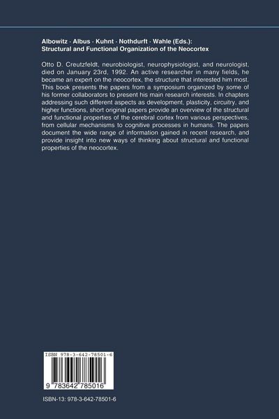 Produktbild: Structural and Functional Organization of the Neocortex