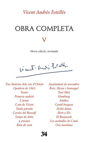 Produktbild: Obra Completa V - Vicent Andres Estell&eacute;s - (nova Edici&oacute;, Revisada)