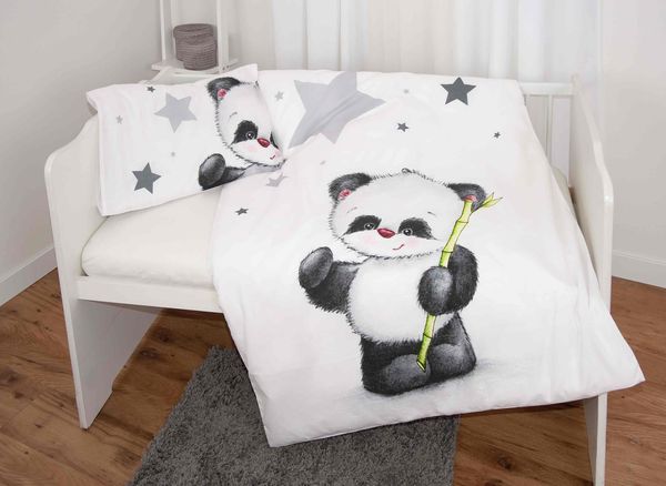 Produktbild: babybest&reg; 2485201063 - Panda Bettw&auml;sche, 40x60 cm + 100x135 cm, 100% Baumwolle