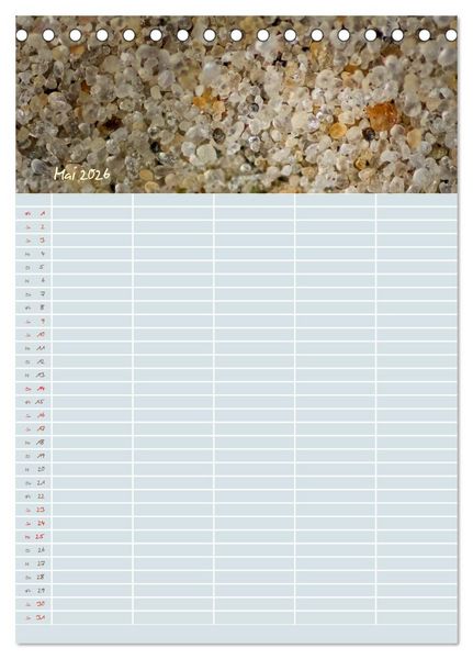 Produktbild: Kleine Sand-Sch&ouml;nheiten / Familienplaner (Tischkalender 2026 DIN A5 hoch), CALVENDO Monatskalender