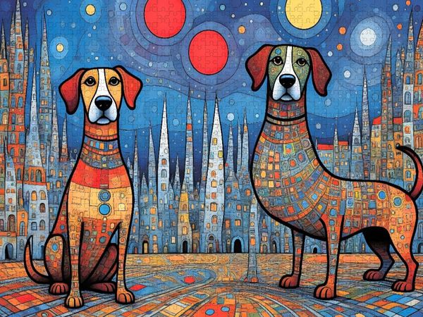 Produktbild: CALVENDO Puzzle Bunte Hunde - perfekt unperfekt | 1000 Teile Lege-Gr&ouml;&szlig;e 64x48cm Foto-Puzzle f&uuml;r gl&uuml;ckliche Stunden