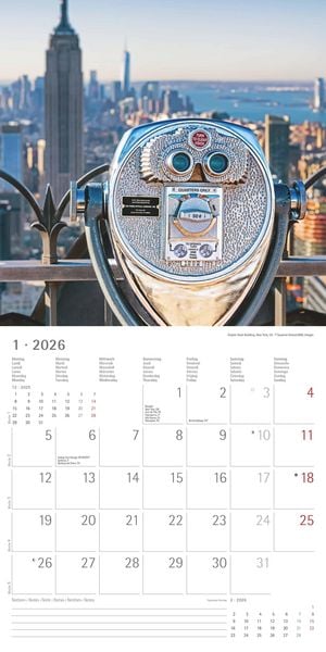 Produktbild: New York 2026 - Broschürenkalender 30x30 cm (30x60 geöffnet) - Kalender mit Platz für Notizen - Bildkalender - Wandplaner - Wandkalender