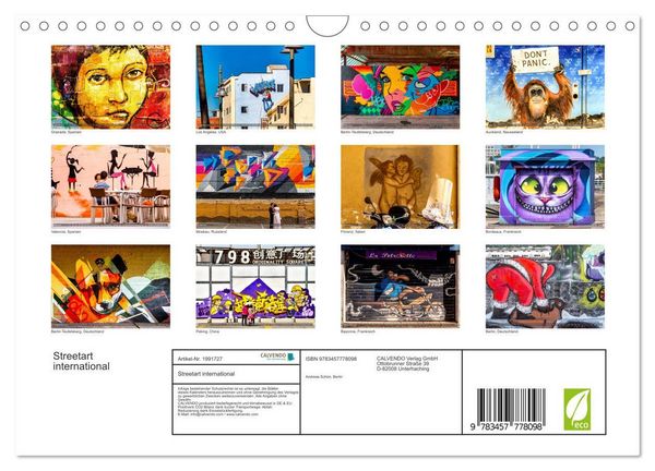 Produktbild: Streetart international (Wandkalender 2026 DIN A4 quer), CALVENDO Monatskalender