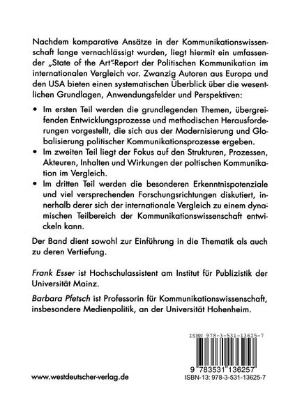 Produktbild: Politische Kommunikation im internationalen Vergleich