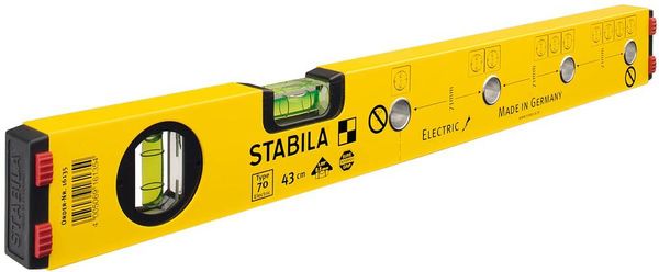 Produktbild: Stabila Type 70 Electric 16135/4 Elektriker-Wasserwaage 43 cm 0.5 mm/m