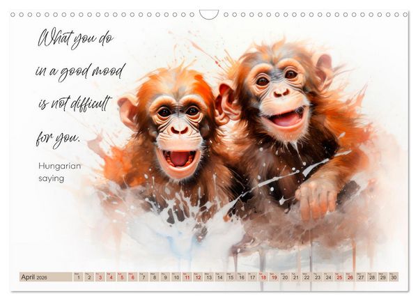 Produktbild: MOTIVATION Sayings with cute animal cubs (Wall Calendar 2026 DIN A3 landscape), CALVENDO 12 Month Wall Calendar