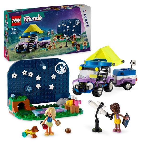 LEGO Friends 42603 Sterngucker-Campingfahrzeug, Auto-Spielzeug mit Teleskop