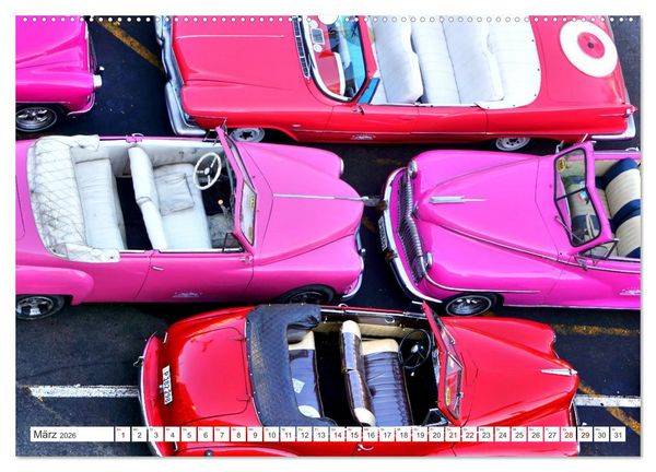 Produktbild: Vogel-Perspektive - Oldtimer in Havanna (hochwertiger Premium Wandkalender 2026 DIN A2 quer), Kunstdruck in Hochglanz