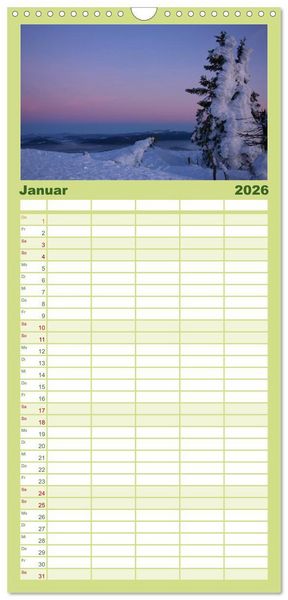 Produktbild: Familienplaner 2026 - Bayerischer Wald - der Osten Bayerns mit 5 Spalten (Wandkalender, 21 x 45 cm) CALVENDO