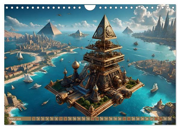 Produktbild: Steampunk Pyramidenwelt (Wandkalender 2026 DIN A4 quer), CALVENDO Monatskalender