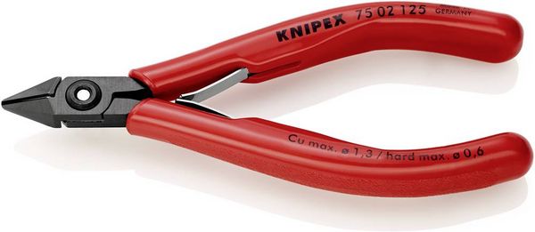 Produktbild: Knipex 75 02 125 Elektronik- u. Feinmechanik Seitenschneider mit Facette 125mm