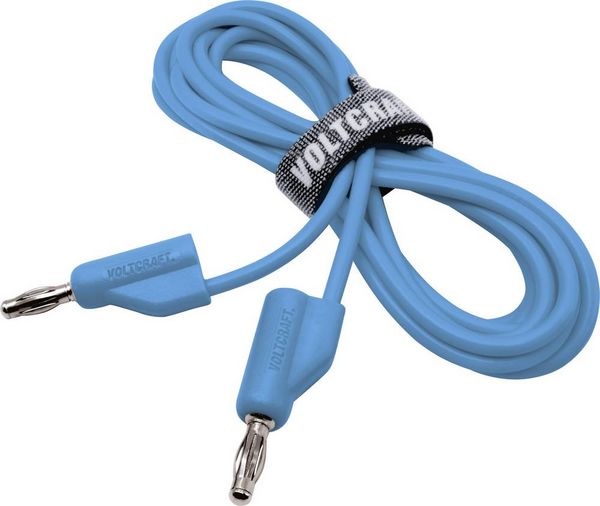 Produktbild: VOLTCRAFT MSB-300 Messleitung Lamellenstecker 4mm Silikon 2.00m Blau 1St.