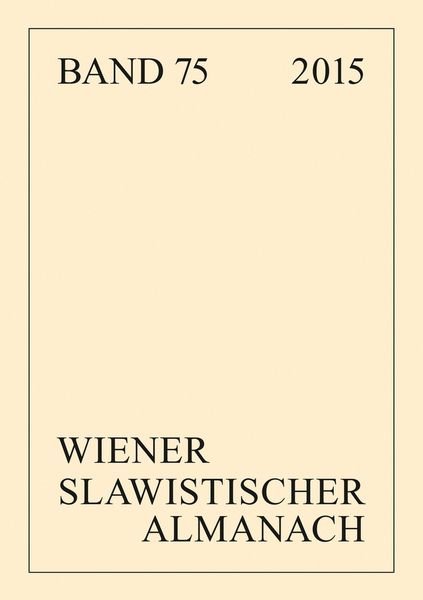 Produktbild: Wiener Slawistischer Almanach Band 75/2015