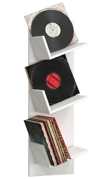 Produktbild: Holz B&uuml;cher Schallplatten LP H&auml;nge Wandregal Sulda
