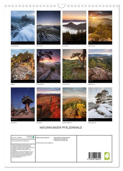 Produktbild: NATURWUNDER PF&Auml;LZERWALD (Wandkalender 2026 DIN A3 hoch), CALVENDO Monatskalender