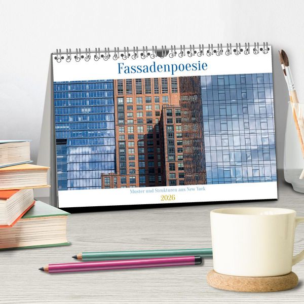 Produktbild: Fassadenpoesie &ndash; Muster & Strukturen aus New York (Tischkalender 2026 DIN A5 quer), CALVENDO Monatskalender