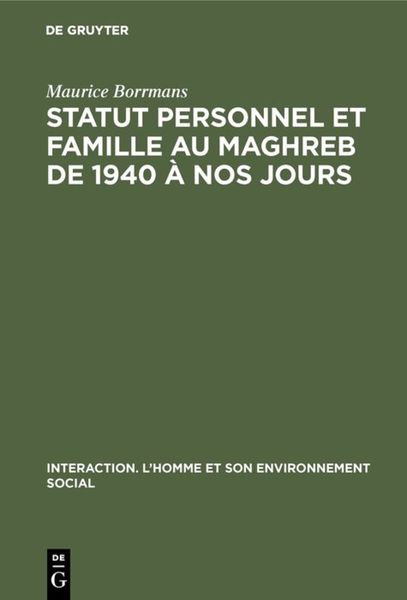 Produktbild: Statut personnel et famille au Maghreb de 1940 &agrave; nos jours