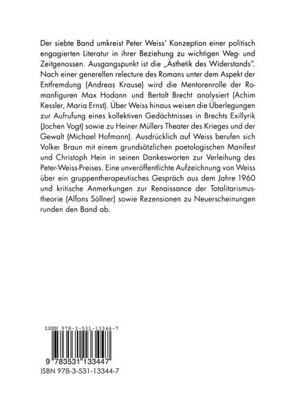 Produktbild: Peter Weiss Jahrbuch 7