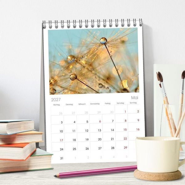 Produktbild: Tischplaner 2027 - Naturjuwel Pusteblume (A5 Tischkalender zum Aufstellen) CALVENDO