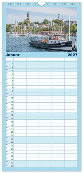 Produktbild: Familienplaner 2027 - Flensburg maritim mit 5 Spalten (Wandkalender, 21 x 45 cm) CALVENDO