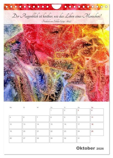 Produktbild: Farben der Achtsamkeit - Farbenreiche Aquarell-Tr&auml;ume mit Zitaten zur inneren Ruhe (Wandkalender 2026 DIN A4 hoch), CALVENDO Monatskalender