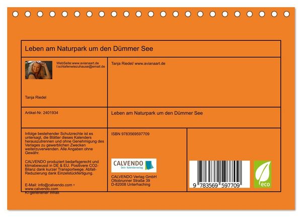 Produktbild: Leben am Naturpark um den D&uuml;mmer See (Tischkalender 2027 DIN A5 quer), CALVENDO Monatskalender