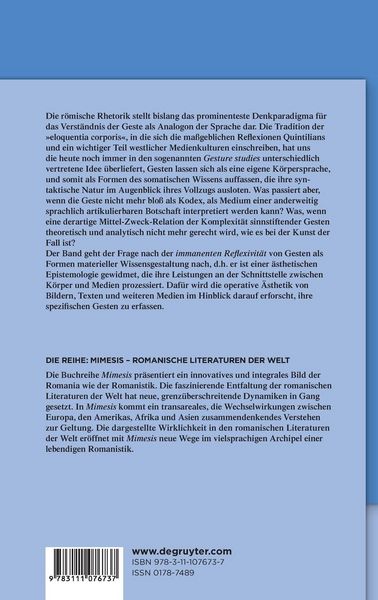 Produktbild: Epistemologien der Geste
