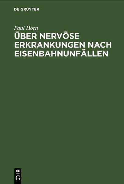 Produktbild: &Uuml;ber nerv&ouml;se Erkrankungen nach Eisenbahnunf&auml;llen