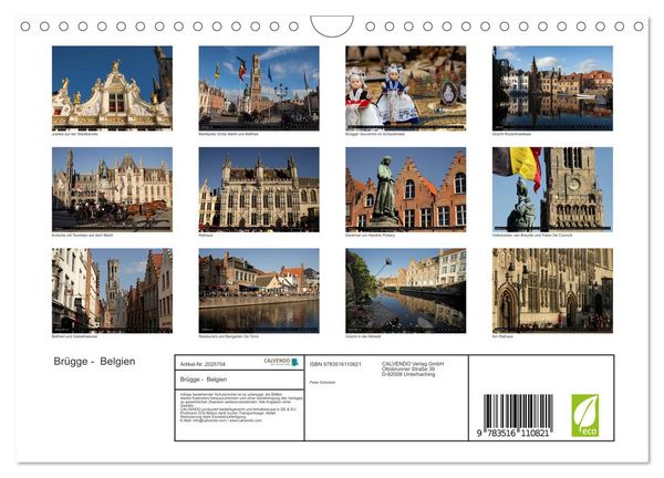 Produktbild: Br&uuml;gge - Belgien (Wandkalender 2026 DIN A4 quer), CALVENDO Monatskalender