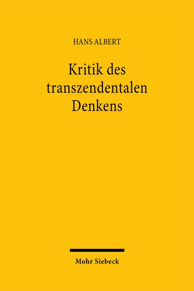 Produktbild: Kritik des transzendentalen Denkens