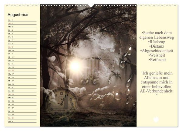 Produktbild: Tarot. Spirituell durch das Jahr (hochwertiger Premium Wandkalender 2026 DIN A2 quer), Kunstdruck in Hochglanz