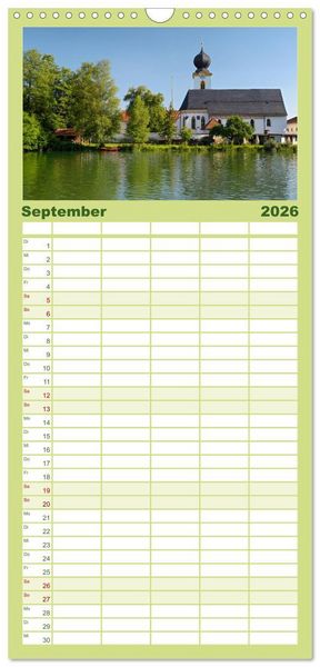 Produktbild: Familienplaner 2026 - Traumhafter Chiemsee &ndash; Impressionen vom Bayerischen Meer mit 5 Spalten (Wandkalender, 21 x 45 cm) CALVENDO