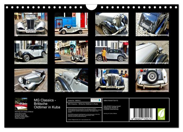 Produktbild: MG Classics - Britische Oldtimer in Kuba (Wandkalender 2026 DIN A4 quer), CALVENDO Monatskalender