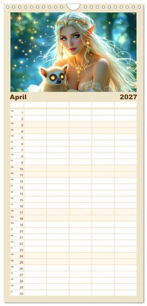 Produktbild: Familienplaner 2027 - Wilde Seelen mit 5 Spalten (Wandkalender, 21 x 45 cm) CALVENDO