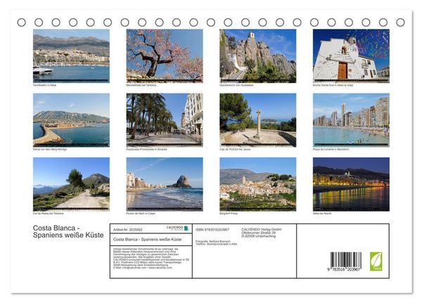 Produktbild: Costa Blanca - Spaniens wei&szlig;e K&uuml;ste (Tischkalender 2026 DIN A5 quer), CALVENDO Monatskalender