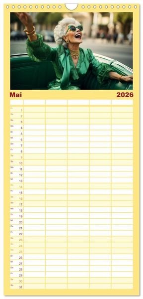Produktbild: Familienplaner 2026 - Zeit f&uuml;r Party mit 5 Spalten (Wandkalender, 21 x 45 cm) CALVENDO