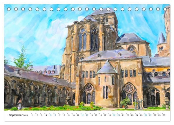 Produktbild: Trier - Illustrationen in Aquarell (Tischkalender 2026 DIN A5 quer), CALVENDO Monatskalender