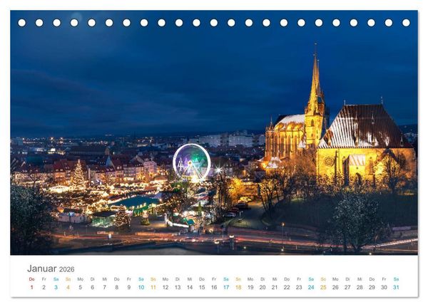 Produktbild: Erfurt - Stadt der T&uuml;rme (Tischkalender 2026 DIN A5 quer), CALVENDO Monatskalender