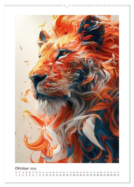 Produktbild: Tierische Kunst (hochwertiger Premium Wandkalender 2026 DIN A2 hoch), Kunstdruck in Hochglanz