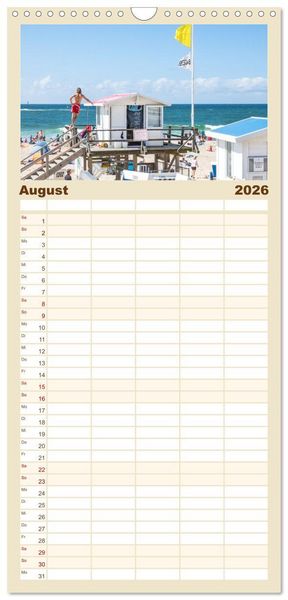 Produktbild: Familienplaner 2026 - Traumstr&auml;nde der Nordsee mit 5 Spalten (Wandkalender, 21 x 45 cm) CALVENDO