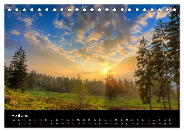 Produktbild: Licht &uuml;ber oberbayrischen Bergen und Seen (Tischkalender 2026 DIN A5 quer), CALVENDO Monatskalender