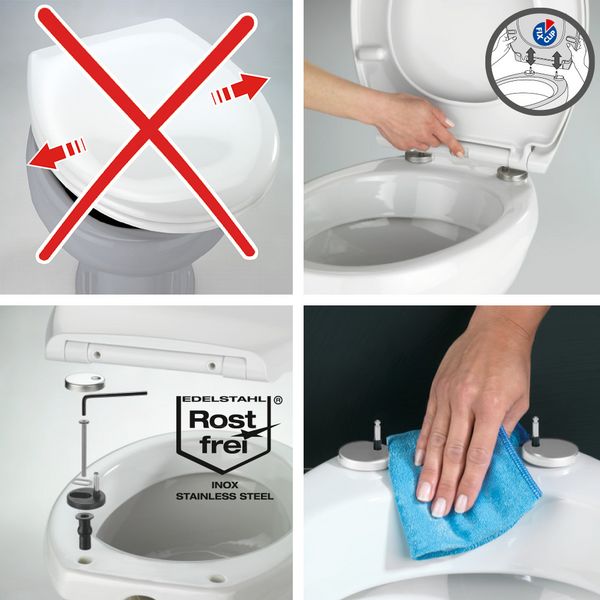 Produktbild: WC Sitz Mod. Gubbio Wei&szlig;, stabiler Toilettensitz mit Absenkautomatik