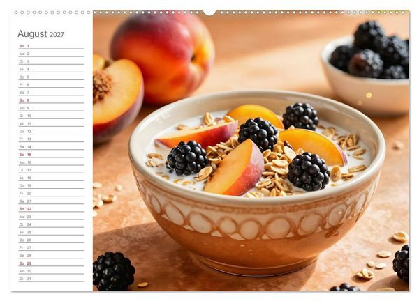 Produktbild: MorgenM&uuml;sli - Ein Jahr voller Farbe und Genuss (hochwertiger Premium Wandkalender 2027 DIN A2 quer), Kunstdruck in Hochglanz