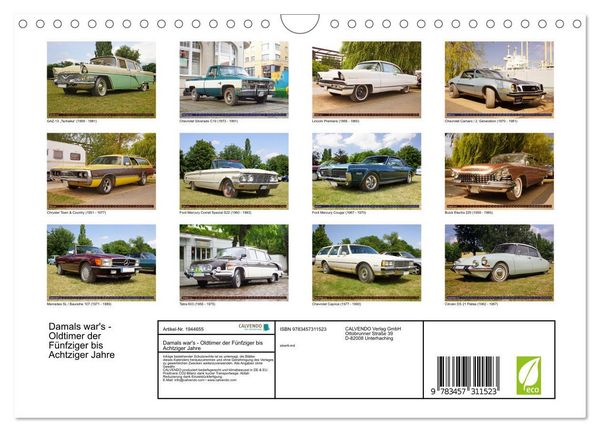 Produktbild: Damals war's - Oldtimer der F&uuml;nfziger bis Achtziger Jahre (Wandkalender 2026 DIN A4 quer), CALVENDO Monatskalender