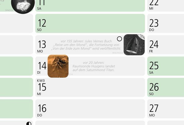 Produktbild: SPACE Raumfahrtkalender 2027