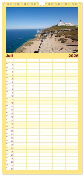 Produktbild: Familienplaner 2026 - Reisen ans Meer mit 5 Spalten (Wandkalender, 21 x 45 cm) CALVENDO