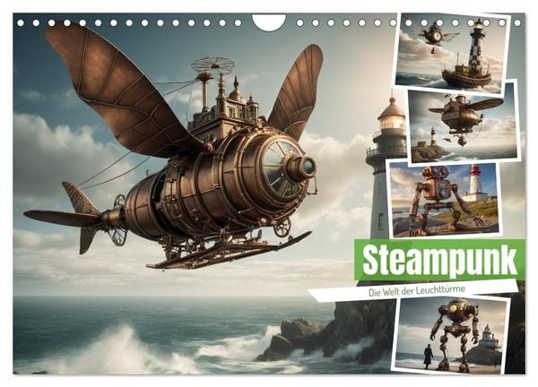 Produktbild: Steampunk - Die Welt der Leuchtt&uuml;rme (Wandkalender 2026 DIN A4 quer), CALVENDO Monatskalender